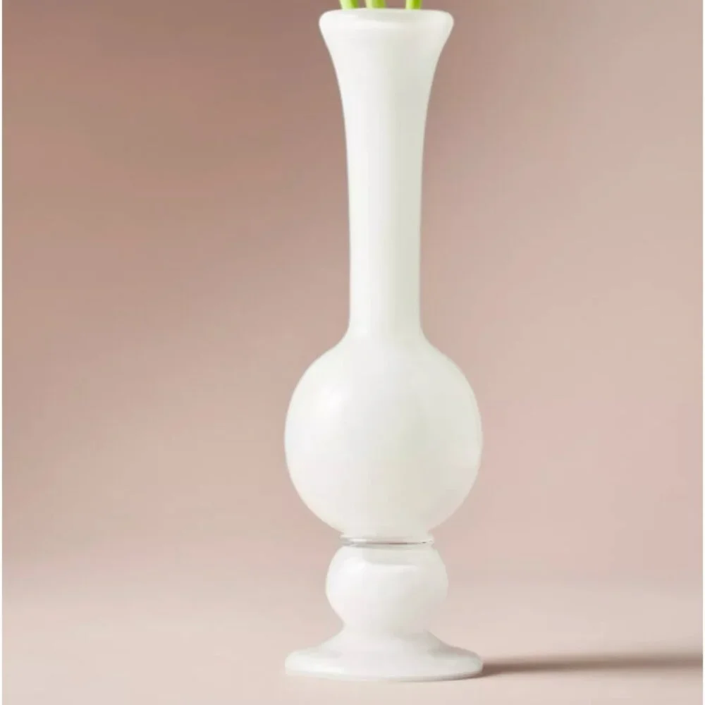 Anthropologie Bristol Glass Bud Vase White - Picture 2 of 2